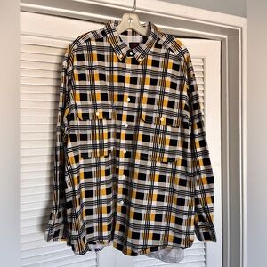 Levi’s Men's Black and Yellow Plaid Shirt